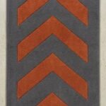 Terracotta V-Line Geometric Runner Rug View 3