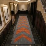 Terracotta V-Line Geometric Runner Rug View 2