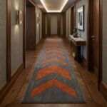 Terracotta V-Line Geometric Runner Rug View 4