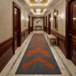 Terracotta V-Line Geometric Runner Rug View 1