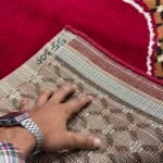 Burgundy & Cream Janamaz Prayer Rug View 3