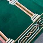 Emerald Green & Gold Geometric Janamaz Rug View 2