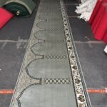 Slate Grey Geometric Border Janamaz Rug with GREY, CHARCOAL, GEOMETRIC, ORNAMENTAL – product image 1