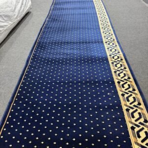 Midnight Blue Dotted Prayer Rug with NAVY BLUE, GOLD, CREAM, GEOMETRIC, GRAPHIC – product image 1
