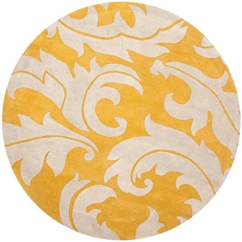 Transform Your Space with the Luxurious Tufted Round Carpet Yellow' Design - Image 2